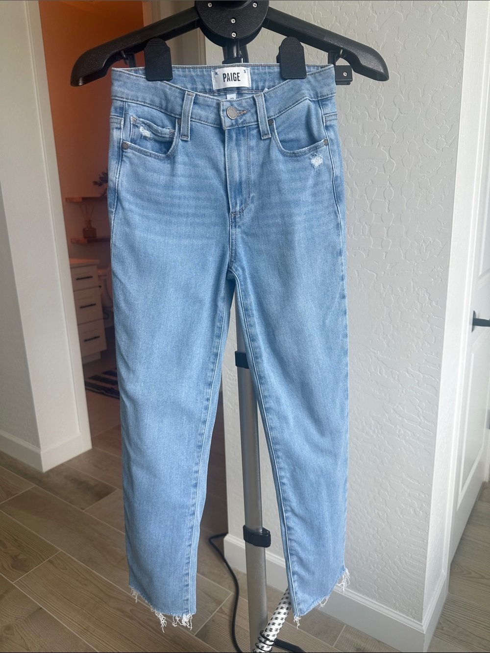 PAIGE Light Blue Cropped Ankle Jeans